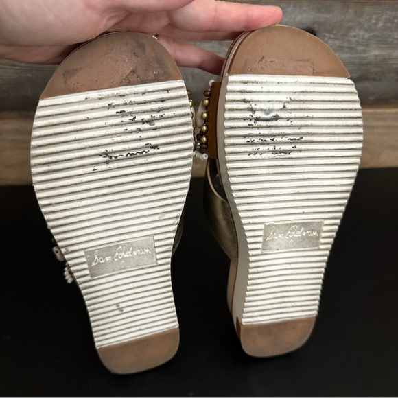 Sam Edelman Sandals Womens 7M Audrea Slide Slip On Shoes Shells Beads Platform - Picture 8 of 10